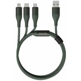 Кабель USB - microUSB/USB Type-C/Lightning, 1.2м, Xiaomi Solove DW2 Green