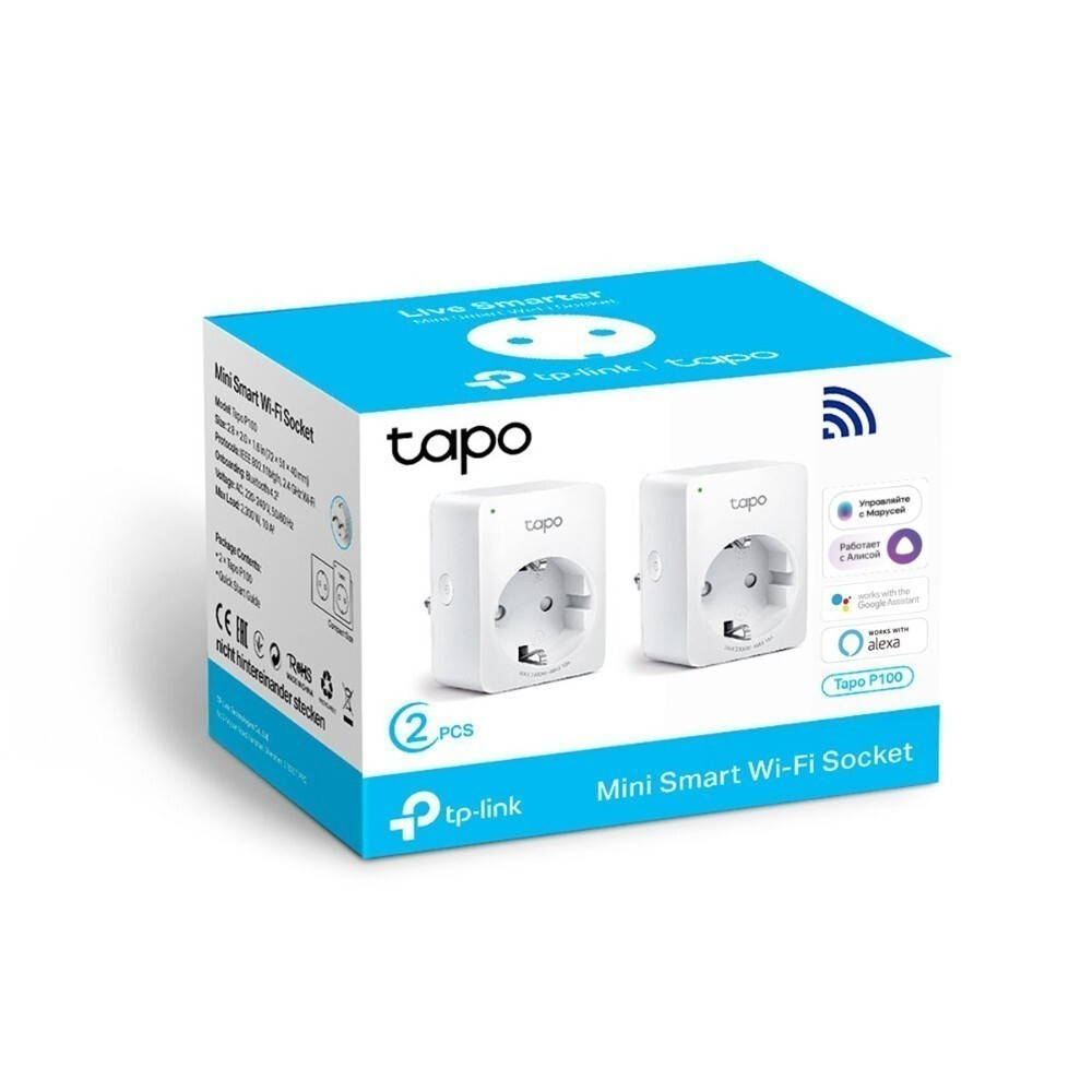 Умная розетка TP-Link Tapo P100 (2 шт.) - Tapo P100(2-pack) - фото 4