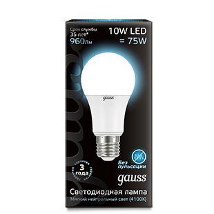 Светодиодная лампочка Gauss A60 4100K (10 Вт, E27) 10 шт - 102502210 - фото 2
