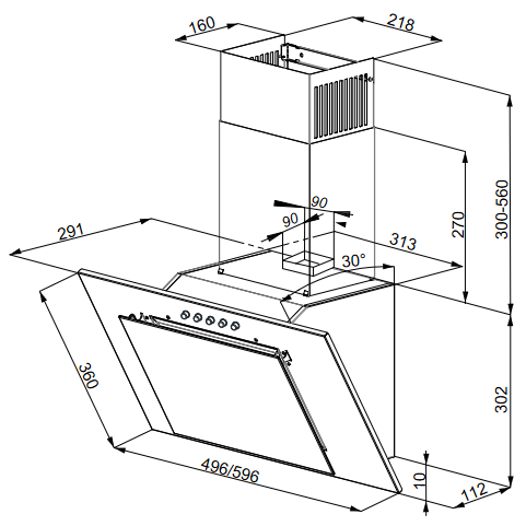 Вытяжка Weissgauff Sigma 50 PB BL - 430135 - фото 7