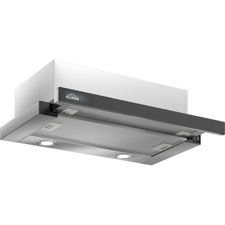 Вытяжка Elikor Интегра Glass 60Н-400-В2Д Stainless Steel/Glass Black