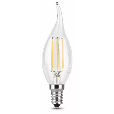 Филаментная лампочка Gauss Filament Candle Dimmable 4100K (5 Вт, E14)