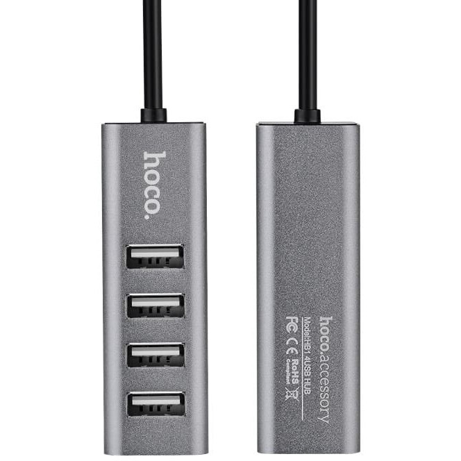 USB-концентратор HOCO HB1 Grey - 6957531038139 - фото 3