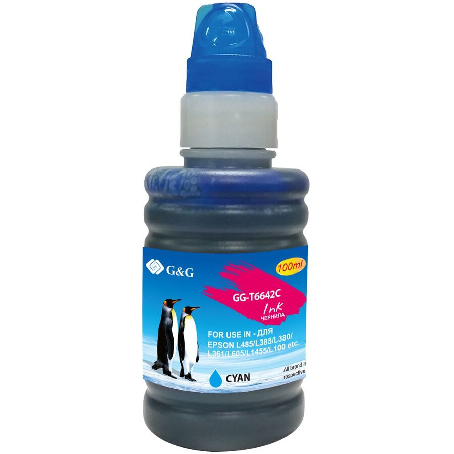 Чернила G&G GG-T6642C Cyan - фото 2