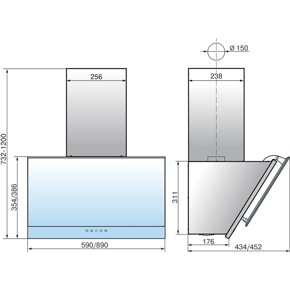 Вытяжка Elikor Жемчуг S4 90П-700-Е4Д Anthracite/Black - 971292 - фото 2