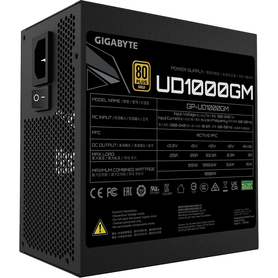 Блок питания 1000W Gigabyte GP-UD1000GM - фото 3