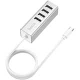 USB-концентратор HOCO HB1 Silver (6957531038146)