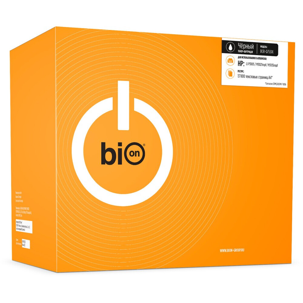 Картридж Bion Q7551X Black