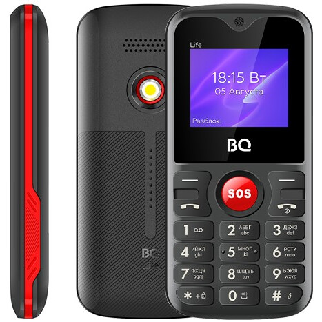Телефон BQ 1853 Life Black/Red - BQ-1853