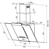 Вытяжка KRONA TALLI 600 Inox/Black Glass 3P (00020308)