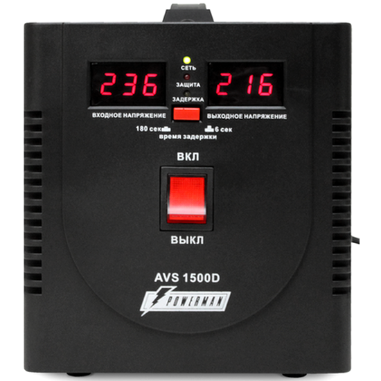 Стабилизатор напряжения Powerman AVS 1500D Black - фото 2