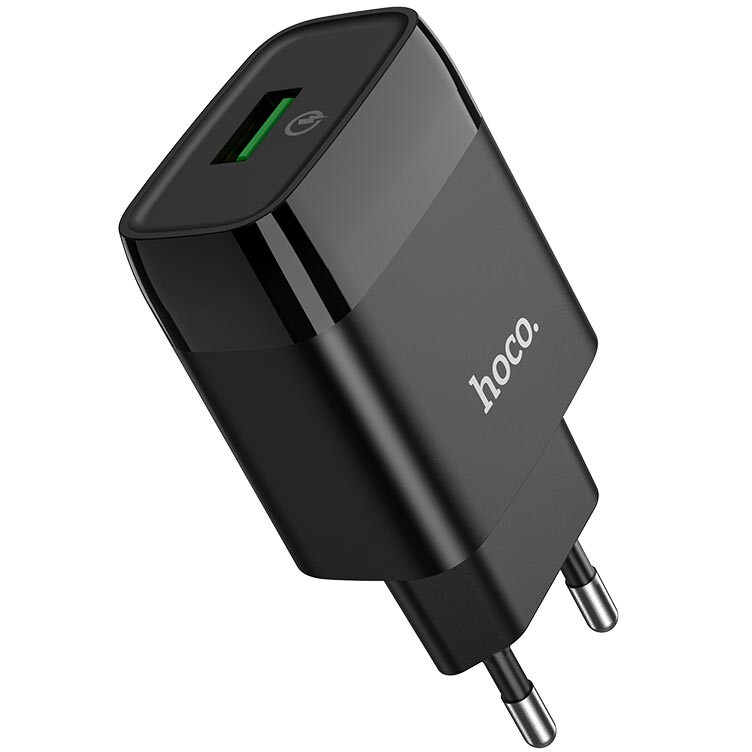 Сетевое зарядное устройство HOCO C72Q Glorious Black + MicroUSB Cable - HC-32521 - фото 2