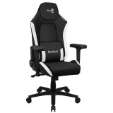 Игровое кресло Aerocool CROWN Leatherette Black White (4711099471201)