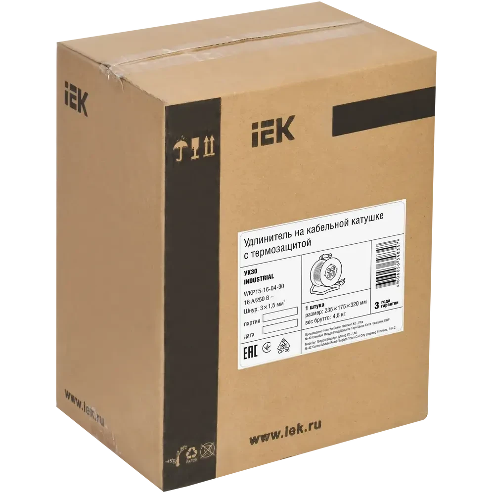 Сетевой удлинитель IEK WKP15-16-04-30 - фото 2
