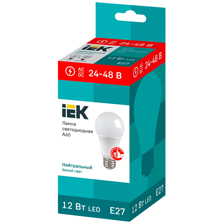 Светодиодная лампочка IEK LLE-A60-12-24-48-40-E27 (12 Вт, E27) - фото 2