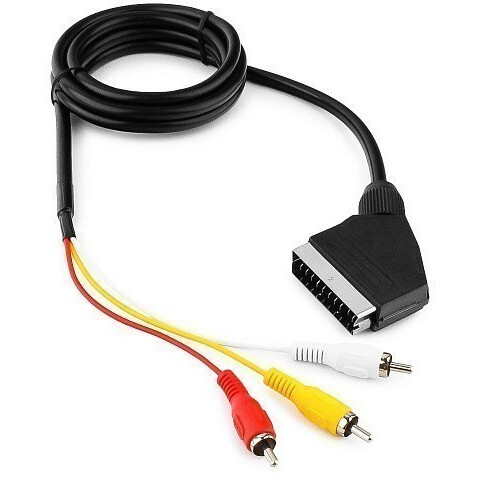 Кабель SCART (M) - 3x RCA (M), 1.8м, Gembird CCV-519(001)