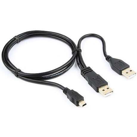 Кабель 2x USB - miniUSB, 0.9м, Gembird CCP-USB22-AM5P-3