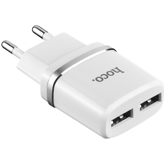 Сетевое зарядное устройство HOCO C12 Smart White