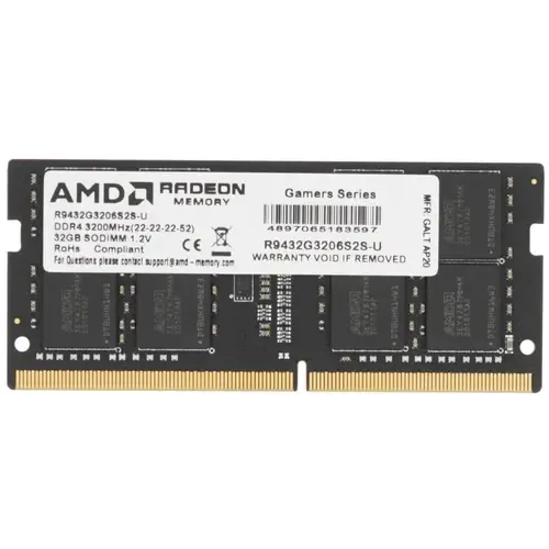 Оперативная память 32GB DDR4 3200MHz AMD SO-DIMM (R9432G3206S2S-U)