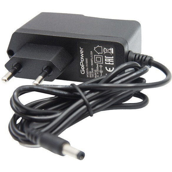 Адаптер питания GoPower 1.0A 12V 5,5x2,5/12мм - 00-00018643