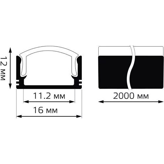 Профиль для светодиодной ленты Gauss BT415 - фото 2