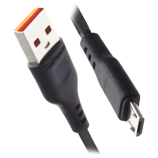 Кабель USB A (M) - microUSB B (M), 1м, GoPower GP01M Black - 00-00018564