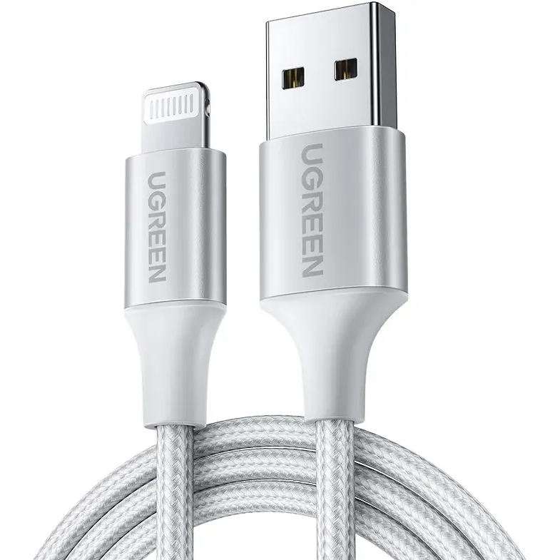 Кабель USB - Lightning, 2м, UGREEN US199 Silver - 60163