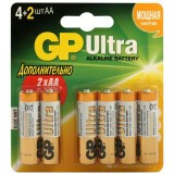 Батарейка GP 15AU Alkaline Ultra (AA, 6 шт.)