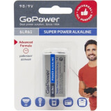 Батарейка GoPower (9V, 1 шт.) (00-00017863)