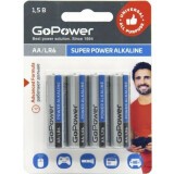 Батарейка GoPower (AA, 4 шт.) (00-00015601)