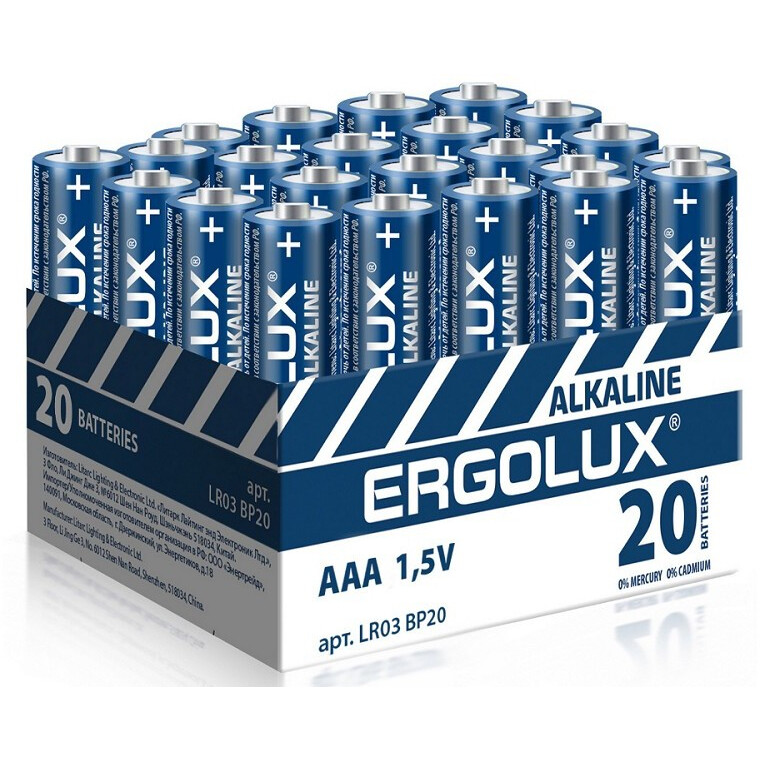 Батарейка Ergolux LR03 (AAA, 20 шт.) - 14674
