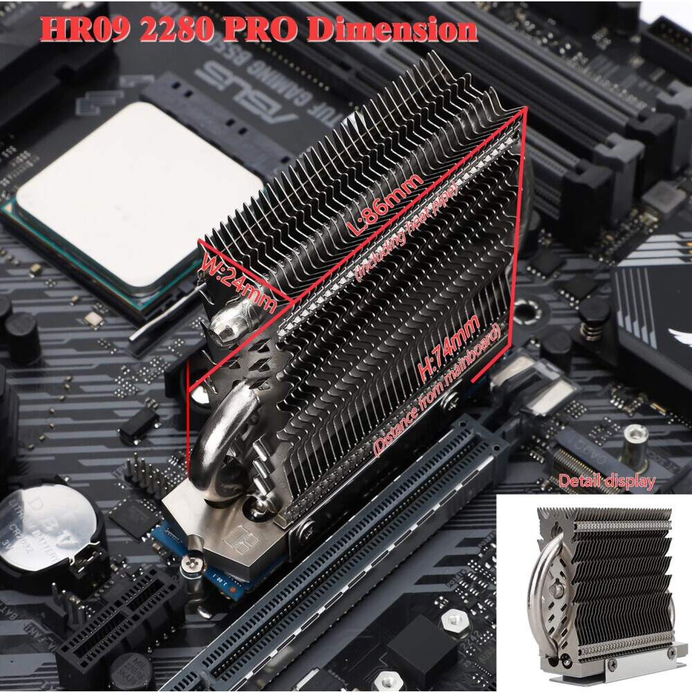 Радиатор для SSD M.2 Thermalright HR-09 2280 PRO - HR-09-2280-PRO - фото 8