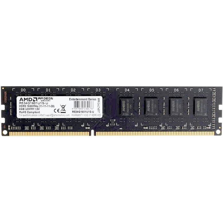 Оперативная память 4GB DDR-III 1600MHz AMD (R534G1601U1S-U) RTL