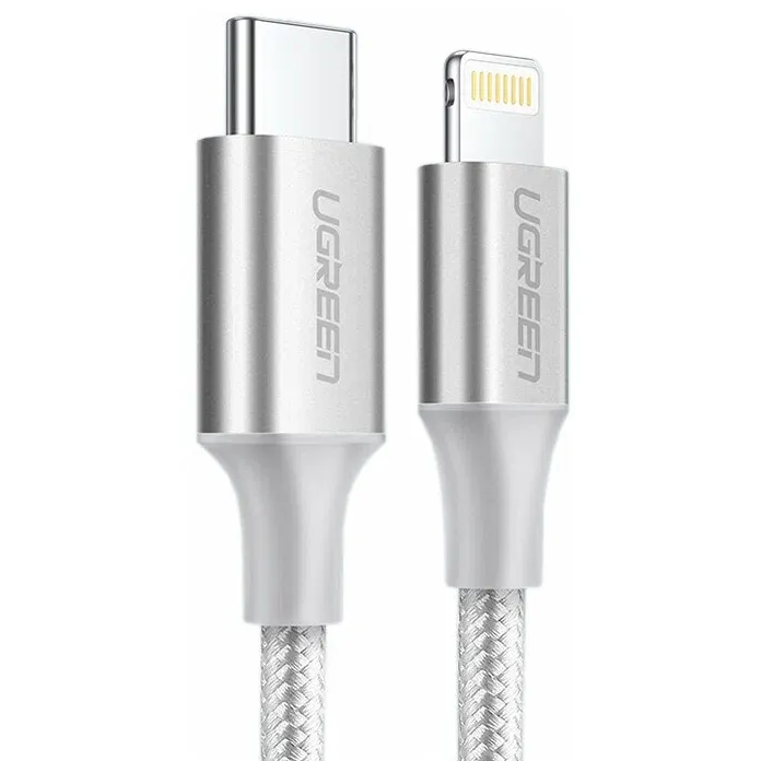 Кабель USB Type-C - Lightning, 1м, UGREEN US304 Silver - 70523