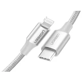 Кабель USB Type-C - Lightning, 1м, UGREEN US304 Silver (70523)