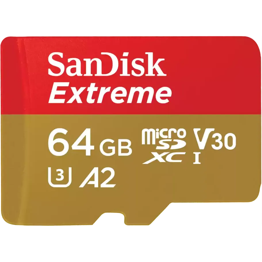 Карта памяти 64Gb MicroSD SanDisk Extreme (SDSQXAH-064G-GN6MN)