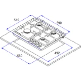 Газовая варочная панель Weissgauff HGG 641 BEB (429814)