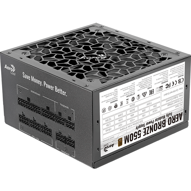 Блок питания 550W AeroCool Aero Bronze 550M - EN55046 - фото 3