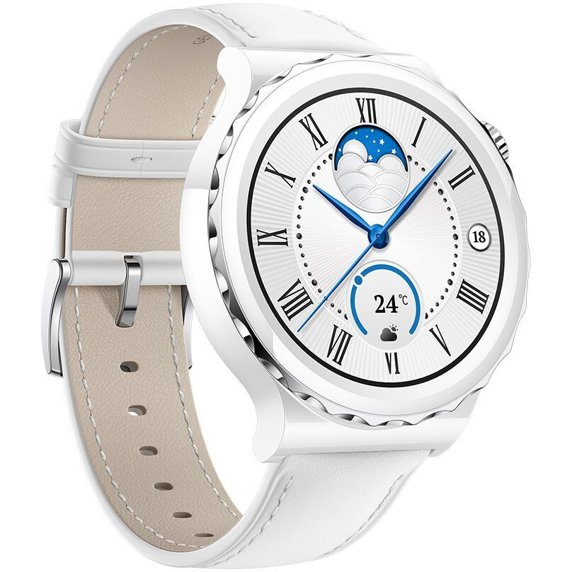 Умные часы Huawei Watch GT 3 Pro Ceramic White Leather Strap (FRIGGA-B19) - 55028857 - фото 3