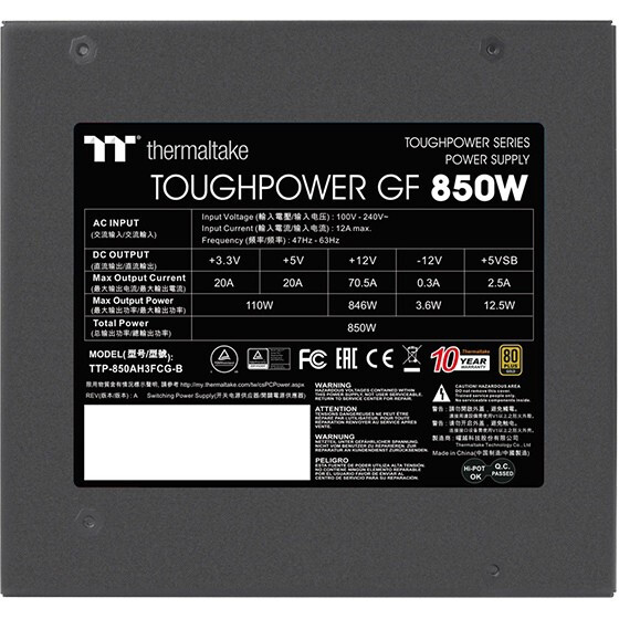 Блок питания 850W Thermaltake Toughpower GF (PS-TPD-0850FNFAGE-2) - фото 5