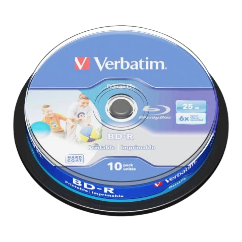 Диск BD-R Verbatim 25Gb 6x Cake Box Printable (10 шт.)