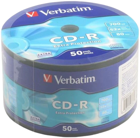 Диск CD-R Verbatim 700Mb 52x Extra Protection Shrink (50 шт.)