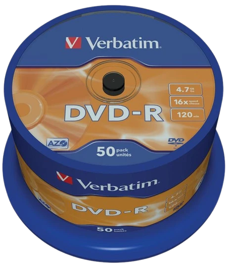 Диск DVD-R Verbatim 4.7Gb 16x Cake Box (50 шт.)