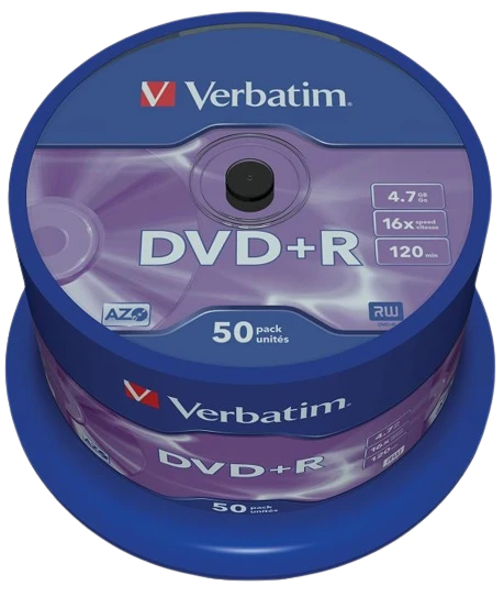 Диск DVD+R Verbatim 4.7Gb 16x Cake Box (50 шт.)