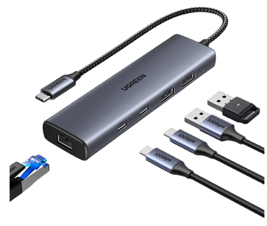 Док-станция UGREEN 6-in-1 USB-C 3.2 Hub Grey (CM512)