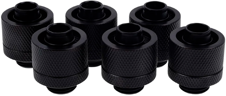 фитинг  Alphacool Eiszapfen 16/10mm Anschraubtulle G1/4 - Deep Black Sixpack