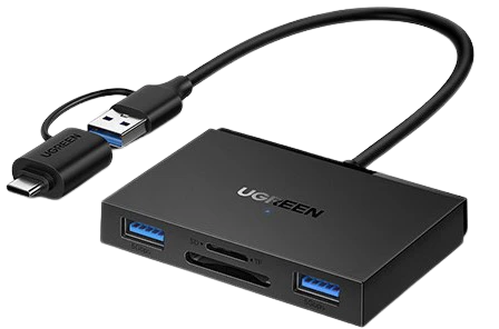 Кардридер UGREEN 4-in-1 Multi Function Card Reader Black (CM387)