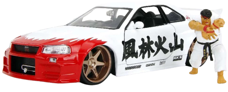 коллекционная модель  Jada Toys Jada Toys 2002 Nissan Skyline GT-R R34 with Ryu