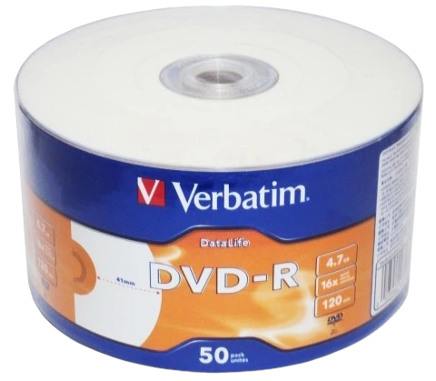 Диск DVD-R Verbatim 4.7Gb 16x Shrink Printable (50 шт.)